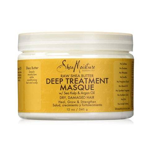 a jar of deep treatment masque on a white background